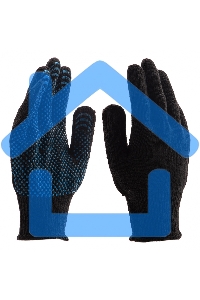 Перчатки трикотажные хлопкоэфирные плюшевые, ПВХ 