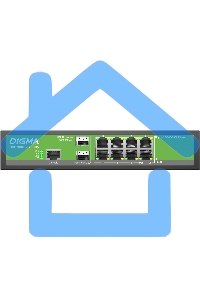 Коммутатор Digma DSP708G-2S-T135 (L2+) 8x1Gbит/с 2SFP 8PoE 8PoE+ 135W управляемый