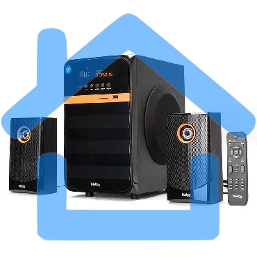 Акустическая система Dialog Progressive AP-240B BLACK - акустические колонки 2.1, 50W+2*10W RMS, Bluetooth, USB+SD reader