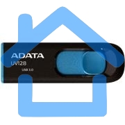 Флешка USB ADATA UV128 (AUV128-64G-RBE), 64 Gb, USB 3.0, R/W 100/30, черный/синий