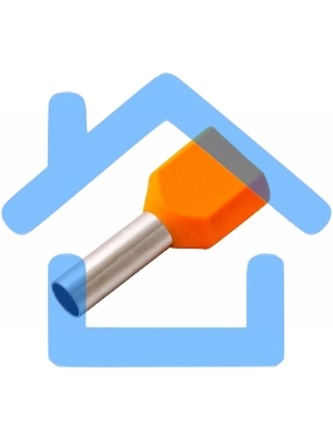 Наконечник штыревой втулочный изолированный F-12 мм 2х4 мм² (НШВи(2) 4.0-12/НГи2 4,0-12) оранжевый Rexant