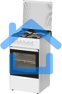 Плита комбинированная Darina 1B KM 441 301 W белый/черный, конфорок 4 шт, духовка 50 л, 50 см x 85 см x 53 см