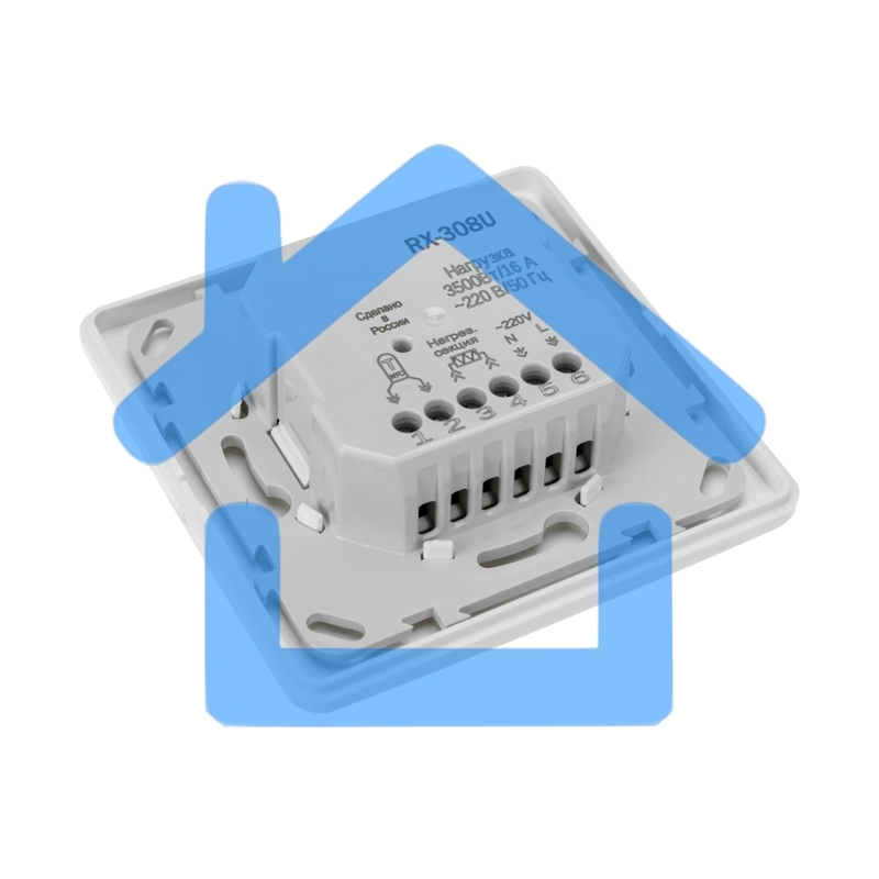 Терморегулятор механический RX-308U (белый) (совместим с Schneider серии Unica) Rexant