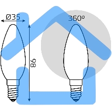Лампа светодиодная Gauss Filament Свеча E14 5Вт 2700К OPAL