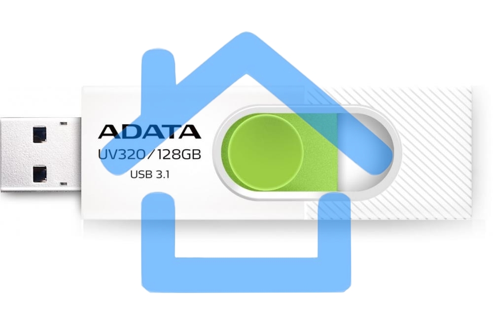 Флешка USB R/W ADATA R/W 128Gb USB 3.2 Gen1 AUV320-128G-RWHGN белый/зеленый