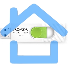 Флешка USB ADATA UV320 (AUV320-128G-RWHGN), 128 Gb, USB 3.2 Gen1, R/W 100/30, белый/зеленый