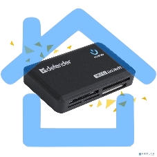 Кардридер Defender OPTIMUS, до 4 типов карт одновременно + кабель USB 2.0 A(M) - MiniB (M) длина 1 м.