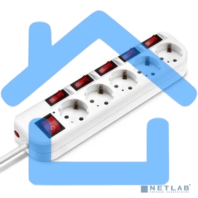 Сетевой фильтр Buro 500SH-5-SW-W 5м (5 розеток) белый (коробка)