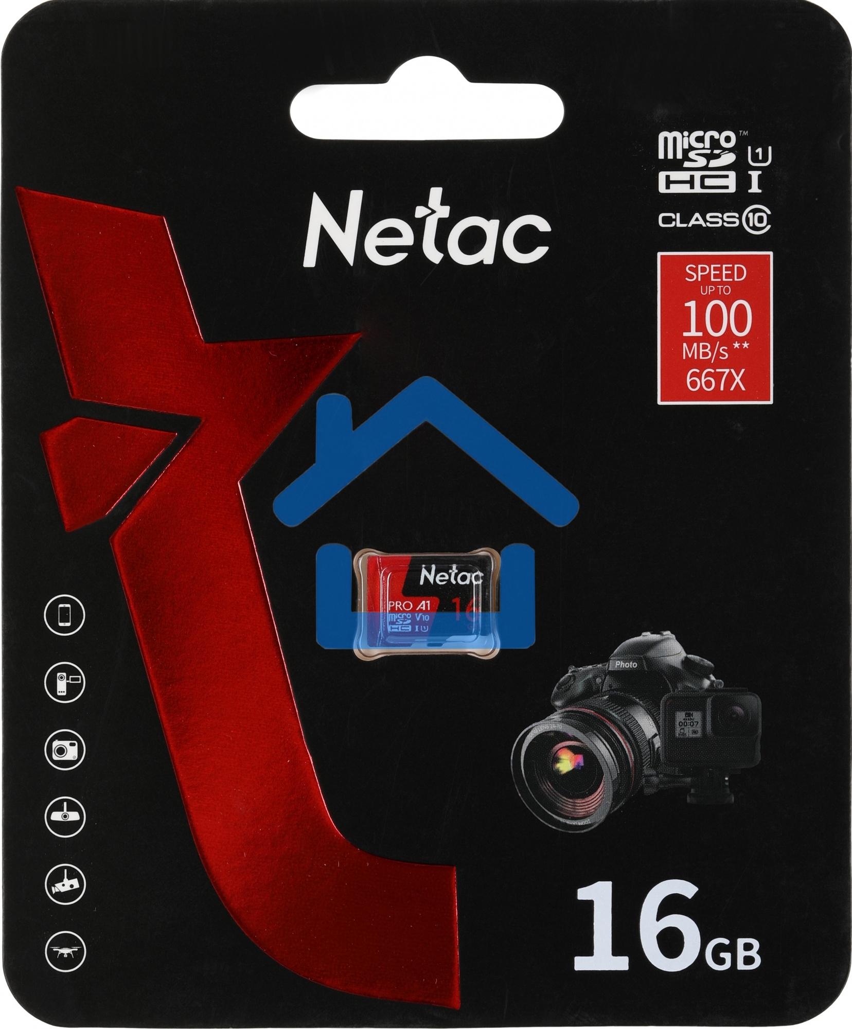 Флеш-накопитель NeTac Карта памяти Netac MicroSD P500 Extreme Pro 16Gb, Retail version card only