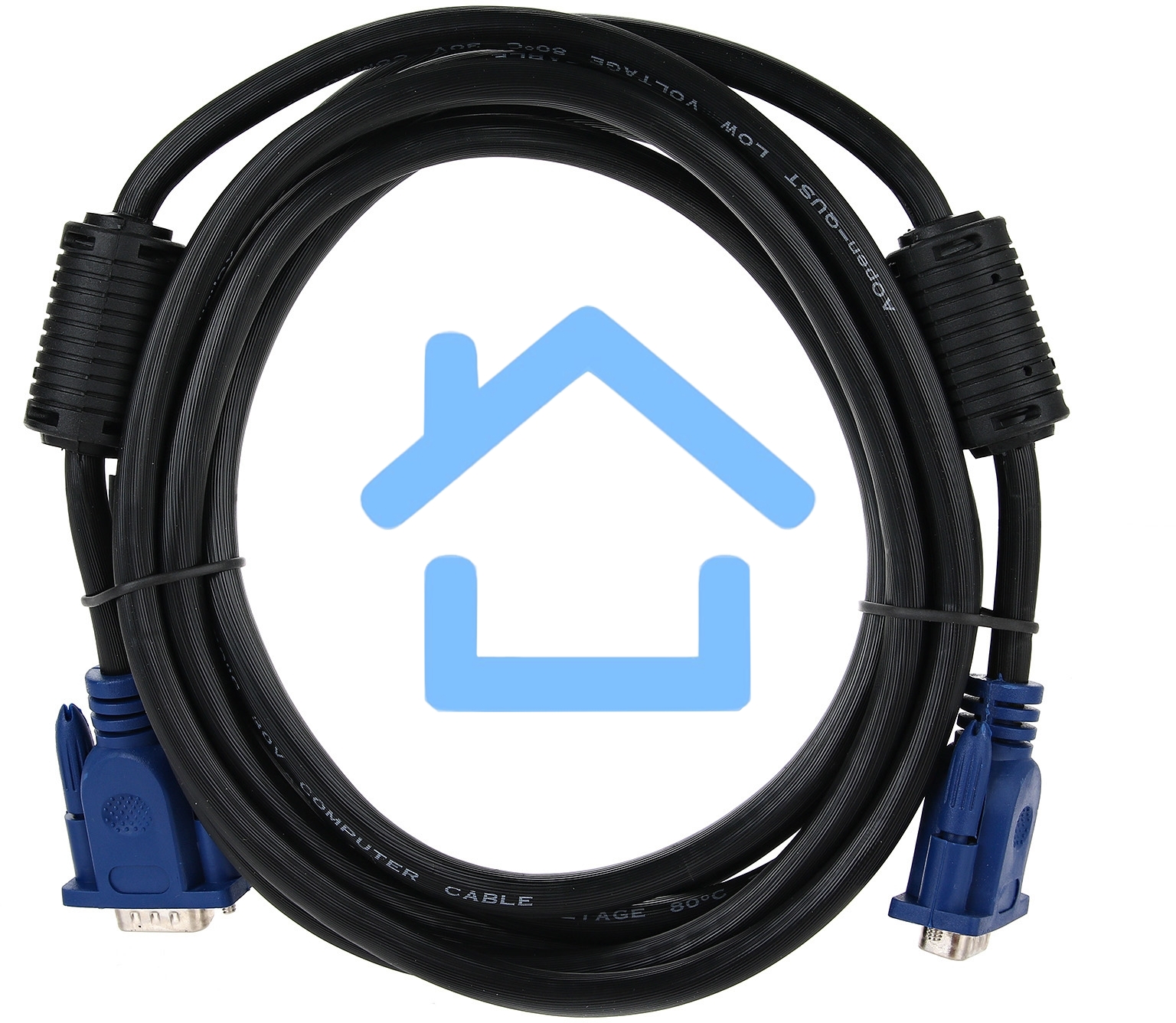 Кабель VGA 3м AOpen 2 фильтра, монитор-SVGA card 15M-15M, ACG341AD-3M
