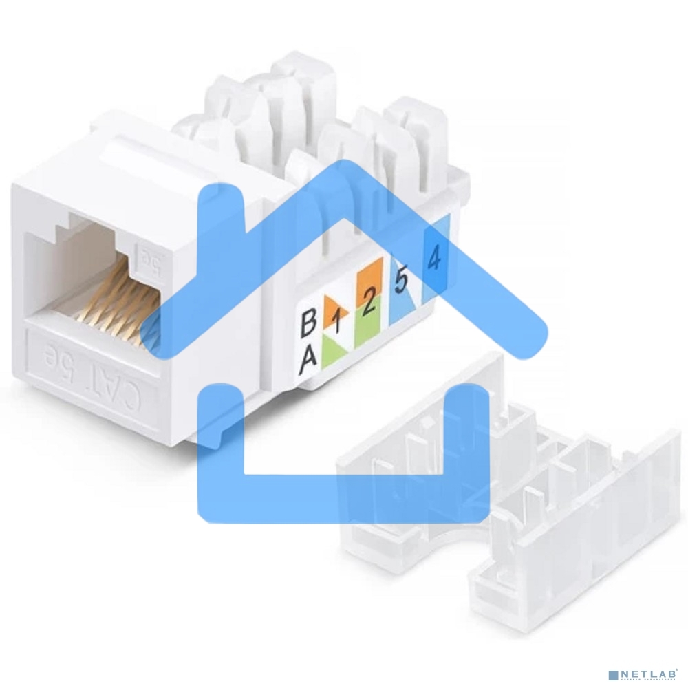 Модуль-вставка Keystone Jack RJ-45 ExeGate KJ-8P8C-U-C5e-180-TL (Кат.5e, неэкранированная, 180 градусов, IDC Toolless (без инструмента))