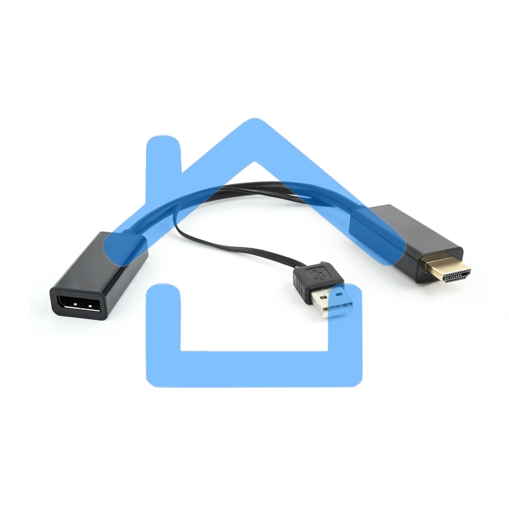 Конвертер HDMI->DisplayPort, Cablexpert DSC-HDMI-DP, HD19M+USBxHD20F, черный