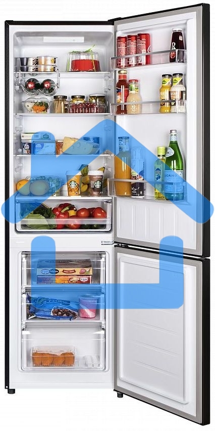 Холодильник Maunfeld MFF176SFSB черный двухкамерный 188/75л морозилка снизу, ручная разморозка