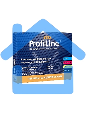 Комплект ун-ных чернил для принтеров HP/Lexmark, Black/Cyan/Magenta/Yellow 4*40 мл водн ProfiLine