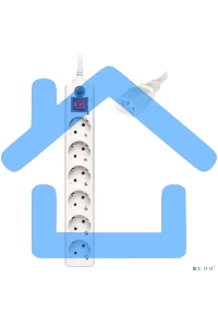 Сетевой фильтр BURO Сетевой фильтр, 6 розеток, 1.8 метра, (600SH-1.8-UPS-W ), белый 992306