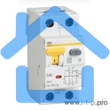 Выключатель автоматический дифференциального тока 2п (1P+N) B 16А 10мА тип A 6кА АВДТ-32 ИЭК MAD22-5-016-B-10