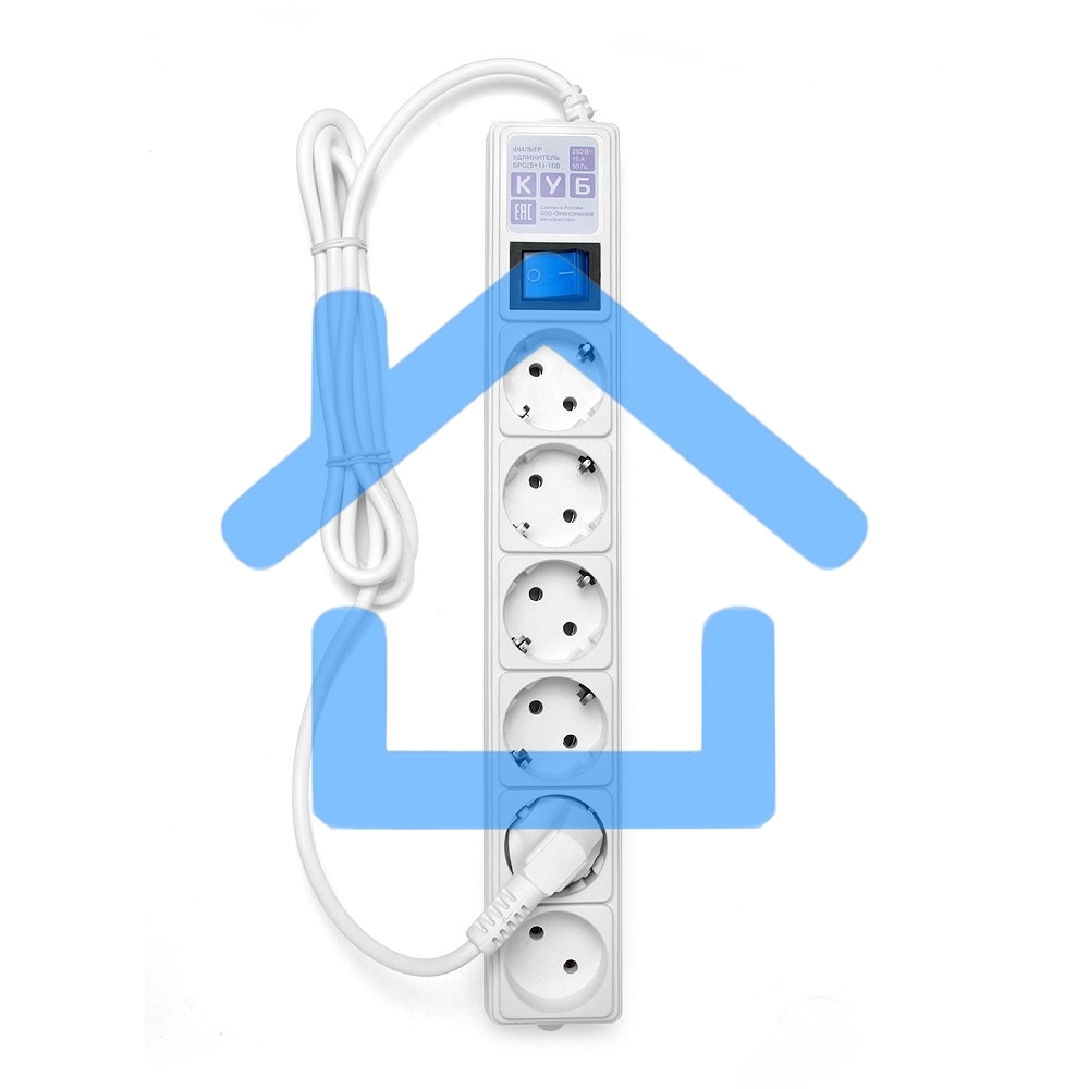 Сетевой фильтр Power Cube 1,9 м 6 розеток (белый) 16B/3,5кВт