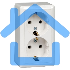 Розетка 2-м ОП Хит 16А 250В без защ. шторок с заземл. белый SchE RA16-238-B Розетка 2-м ОП Хит 16А 250В без защ. шторок с заземл. белый SchE RA16-238-B