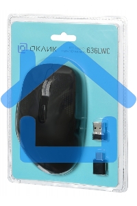 Мышь беспроводная Oklick 636LWC черный, 2400 dpi, радиоканал, USB/USB-C, кнопки - 6