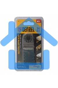 Насадка для МФИ режущая пазовая прямая, HCS, по дереву, ламинату, 34 х 2,5 мм, крупный зуб Denzel