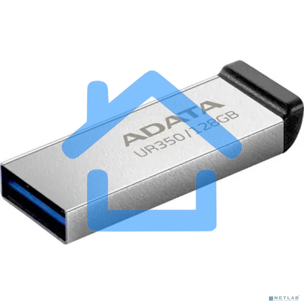 Флешка USB ADATA UR350 (UR350-128G-RSR/BK), 128 Gb, USB 3.2, R/W 100/15, серебристый /черный