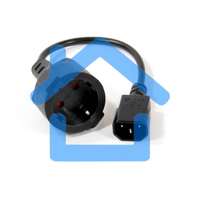 Кабель-переходник UPS->розетка VCOM (IE-320 C14 to Socket Type-F) 3Gx0,75mm VDE <CE002>