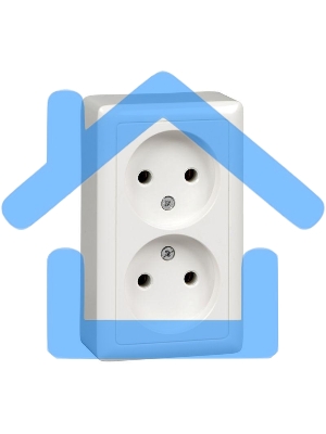 Розетка 2-м ОП Хит 16А IP21 без заземл. без защ. шторок с изолир. пласт. белый SchE RA16-237I-B