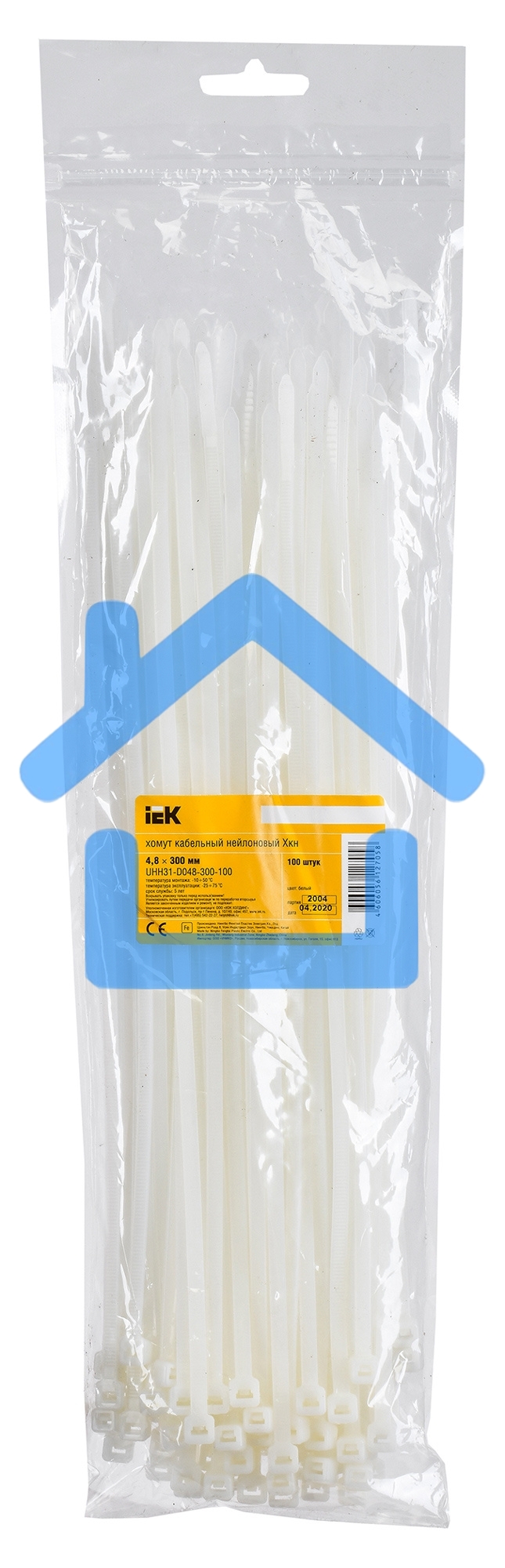 Хомут Iek UHH31-D048-300-100 4,8х300мм нейлон (100 шт)