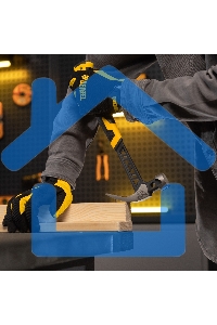 Молоток-гвоздодер Denzel 450 г, цельнокованый, боек с магнитом, двухкомп. обрезин. рук-ка