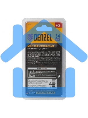 Насадка для МФИ режущая пазовая прямая, HCS, по дереву, ламинату, 34 х 2,5 мм, крупный зуб Denzel