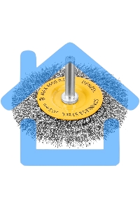 Щетка для дрели Denzel 75 мм, плоская, со шпилькой, нержавеющая витая проволока