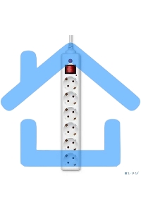 Сетевой фильтр BURO Сетевой фильтр, 6 розеток, 1.8 метра, (600SH-1.8-UPS-W ), белый 992306