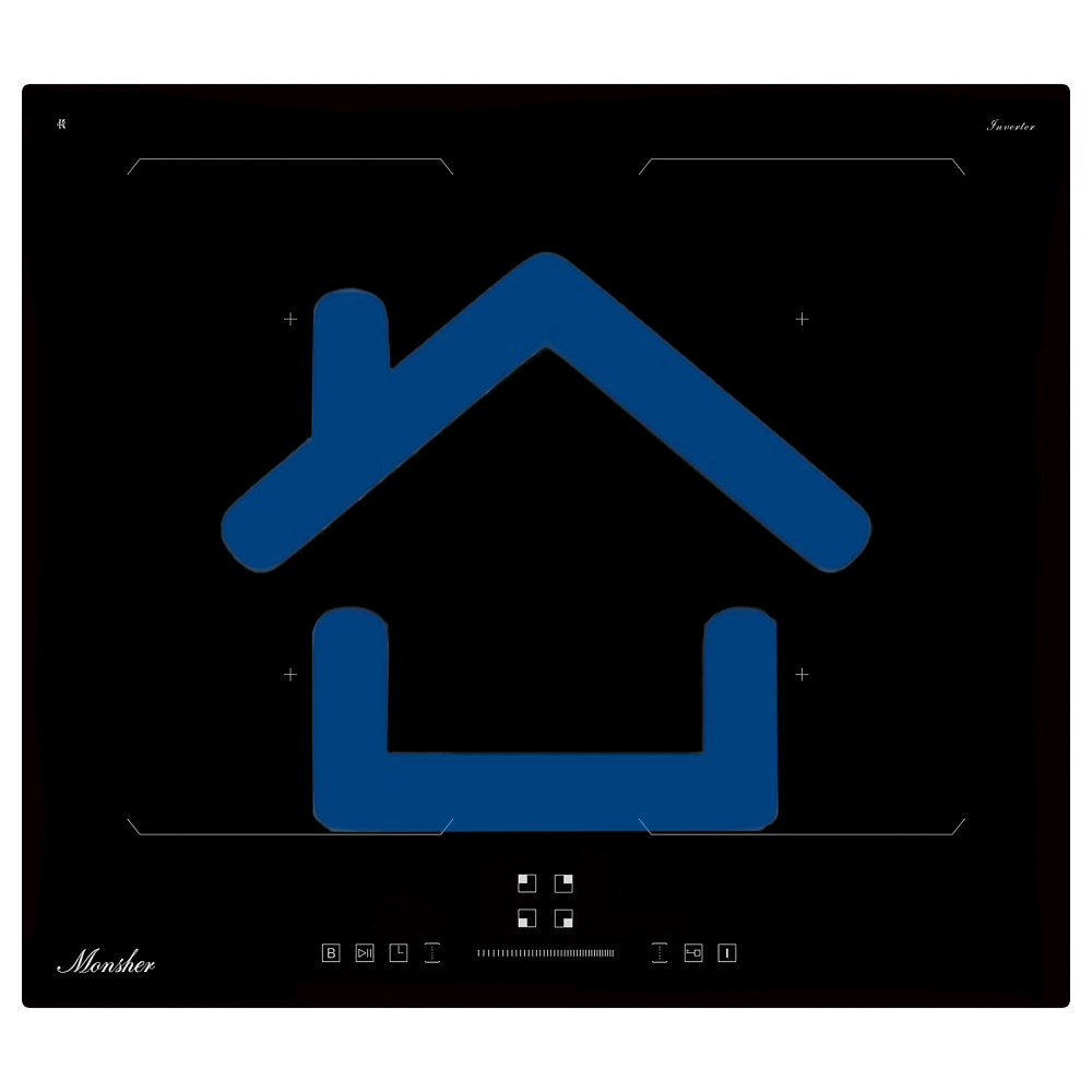 Варочная поверхность MONSHER MHI 6026, 60 см, индукция, High-Tech, inverter, 9 уровней мощности, бустер, Stop and Go, автоматическое отключение, таймер, индикатор остаточного тепла, сенсорное/слайдерное управление, черный