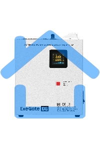 Стабилизатор напряжения настенный ExeGate Master AV-15000M (15000ВА, вход 140-260В, цветной дисплей, выход 220В±8%, КПД 98%, 5 уровней защиты, задержка, усиленный метал.корпус, 1*Schuko+клем.колодка, RTL)