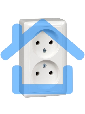 Розетка 2-м ОП Хит 16А IP20 без заземл. без защ. шторок белый SchE RA16-237-B