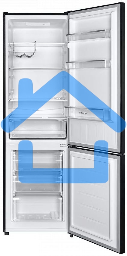 Холодильник Maunfeld MFF176SFSB черный двухкамерный 188/75л морозилка снизу, ручная разморозка