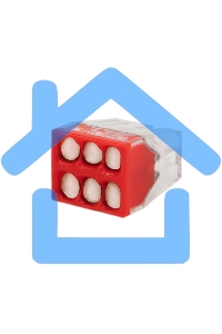 Экспресс-клемма с пастой Rexant СМК 2273-246, 6-проводная 0.5-2.5 мм², прозрачная (100 шт./уп.)