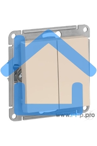 Механизм выключателя 2-кл. СП AtlasDesign 10А IP20 (сх. 5) 10AX беж.