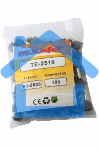 Наконечник штыревой втулочный изолированный F-10 мм 2х2.5 мм² (НШВи(2) 2.5-10/НГи2 2,5-10) серый Rexant