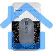 Мышь беспроводная A4Tech Fstyler FG20 пепельный/синий, 2000 dpi, радиоканал, USB, кнопки - 4