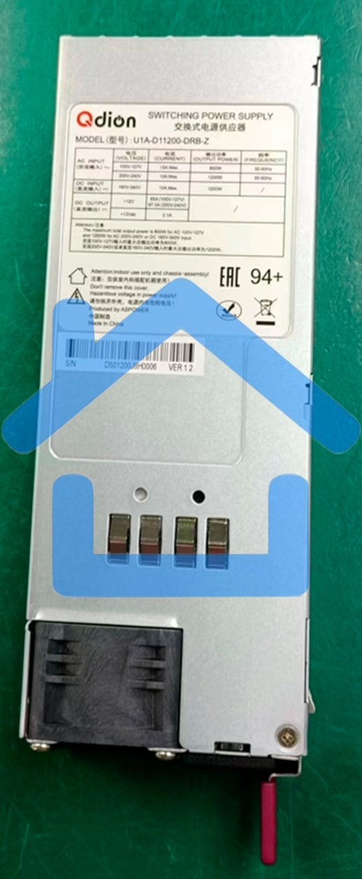 Блок питания серверный Server power supply Qdion Model U1A-D11200-DRB-Z P/N:99MAD11200I1170117 CRPS 1U Module 1200W Efficiency 94+, Gold Finger (option), Cable connector: C14