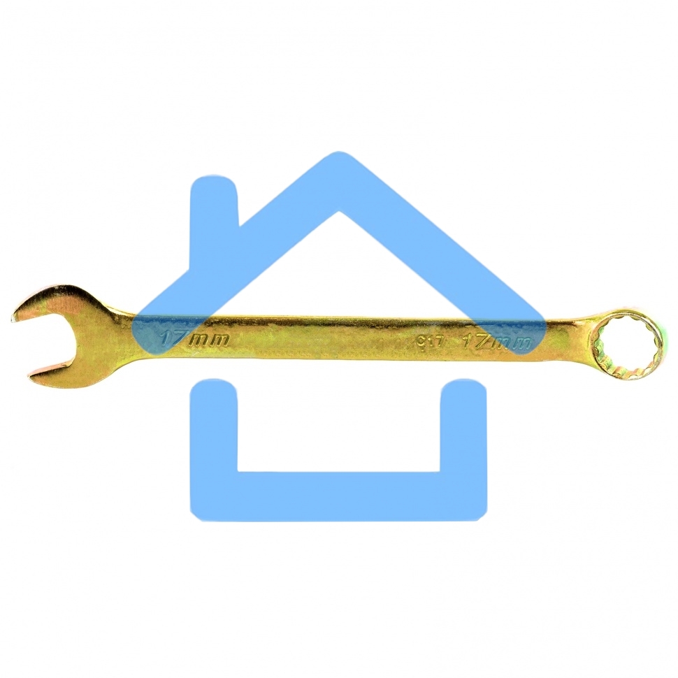 Ключ комбинированный, 17 мм, желтый цинк Сибртех