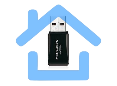 Сетевой адаптер USB2.0 адаптер Mercusys MW300UM, 300Мбит/с, компактный