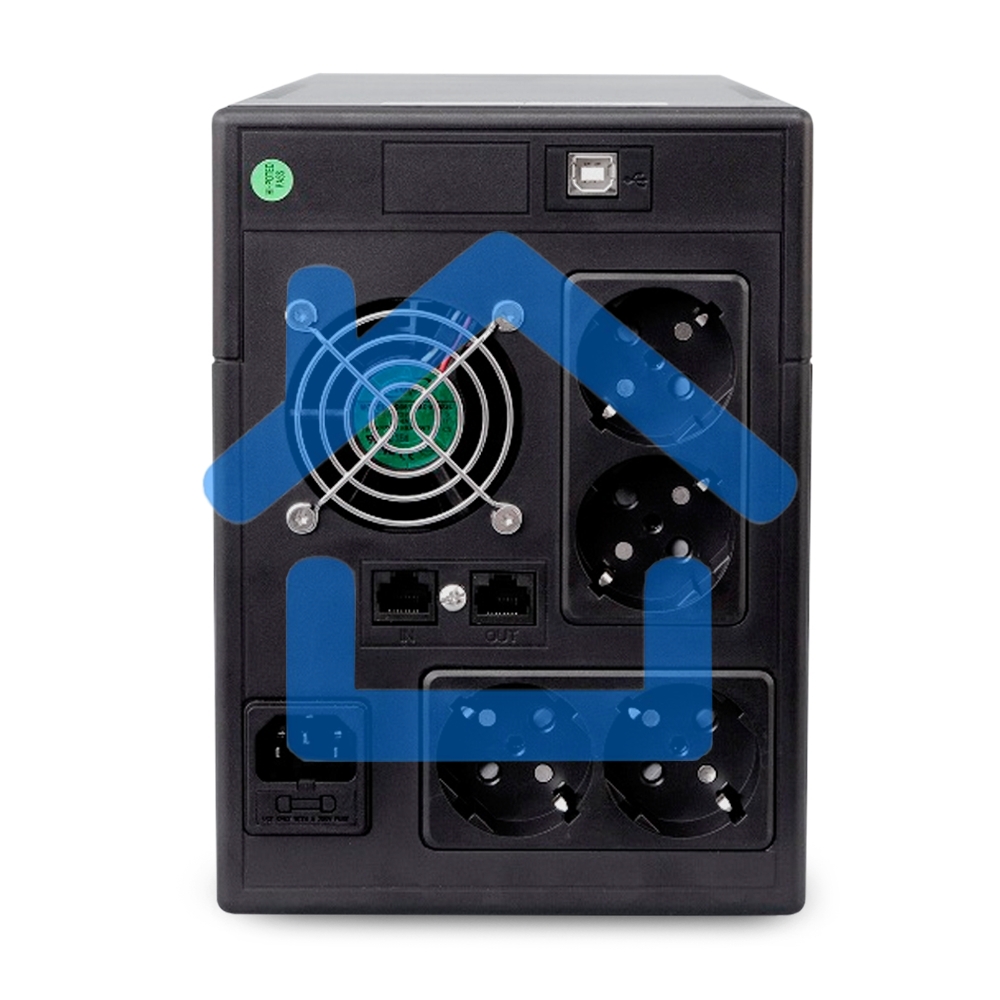 Источник бесперебойного питания Powerman Smart Sine 1500VA/1050W, 220V, Line-Interactive, LCD, Tower, Out: 4xShuko, черный*SmartSine1500