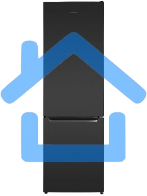 Холодильник Maunfeld MFF176SFSB черный двухкамерный 188/75л морозилка снизу, ручная разморозка