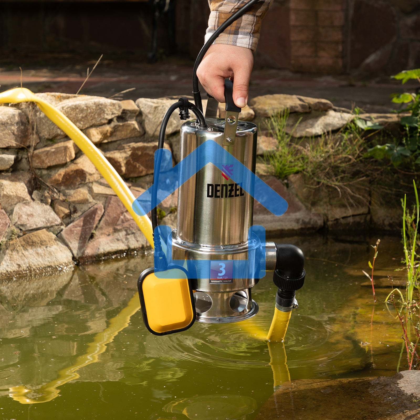 Насос Denzel DP1100X дренажный 1100Вт подъем 11м 15500л/ч