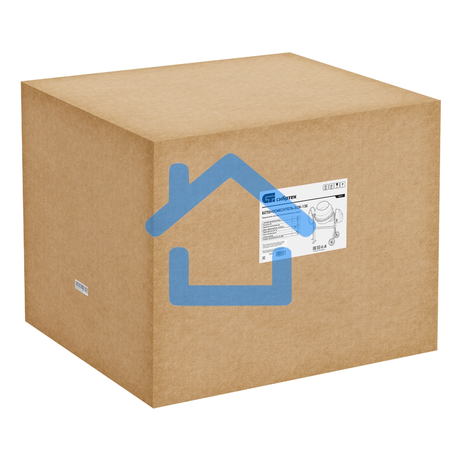 Бетоносмеситель Сибртех БСН-130 500 Вт, 130 л, чугунный венец