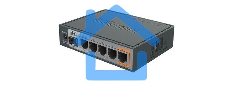 PoE-маршрутизатор MikroTikRB760iGS2 ядра (880 МГц), 5х 1G RJ45, SFP, USB, MicroSD, раздача PoE (HEX S)