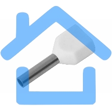 Наконечник штыревой втулочный изолированный F-8 мм 2х0.5 мм² (НШВи(2) 0.5-8/Ги2 0,5-8) белый Rexant