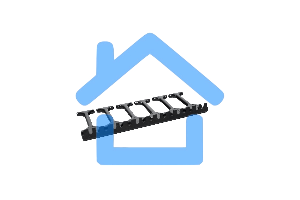 Вертикальный кабельный органайзер с пластиковыми пальцами, 6 пальцев